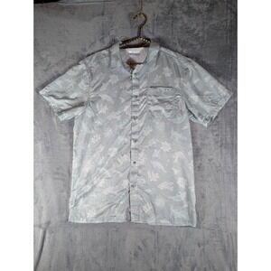 Columbia PFG Florida Men's Medium Fishing Shirt Manatee Palm Tree Aquatic Life